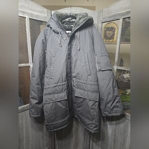Vintage Men's Fieldmaster Big&Tall 2x Gray Sherpa-lined Coat/Parka